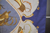 Authentic HERMES Carre 90 Scarf "SPRINGS" Silk Blue 1335I