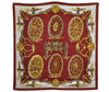 Authentic HERMES Carre 90 Scarf "Roues de Canon" Silk Bordeaux Red 1336I