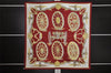 Authentic HERMES Carre 90 Scarf "Roues de Canon" Silk Bordeaux Red 1336I