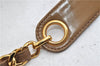 Authentic CHANEL CC Logo Chain Shoulder Tote Bag Purse Enamel Brown 1337D