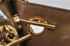 Authentic CHANEL CC Logo Chain Shoulder Tote Bag Purse Enamel Brown 1337D