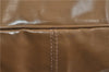 Authentic CHANEL CC Logo Chain Shoulder Tote Bag Purse Enamel Brown 1337D