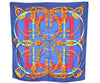 Authentic HERMES Carre 90 Scarf "Grand Manege" Silk Blue 1337I