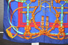 Authentic HERMES Carre 90 Scarf "Grand Manege" Silk Blue 1337I