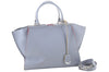 Authentic FENDI 3JOURS Leather 2Way Shoulder Hand Bag Light Blue 1338E