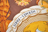 Authentic HERMES Carre 90 Scarf "Couvee d'Hermes" Silk Brown 1338I