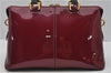 Authentic Louis Vuitton Vernis Tote Miroir 2Way Hand Bag M54640 Wine Red 1339F