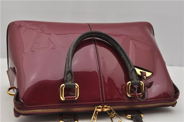 Authentic Louis Vuitton Vernis Tote Miroir 2Way Hand Bag M54640 Wine Red 1339F