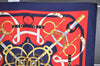 Authentic HERMES Carre 90 Scarf "Eperon d'Or" Silk Navy 1340I