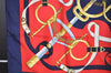 Authentic HERMES Carre 90 Scarf "Eperon d'Or" Silk Navy 1340I