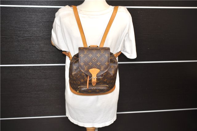 Authentic Louis Vuitton Monogram Montsouris MM Backpack M51136 LV 1341E