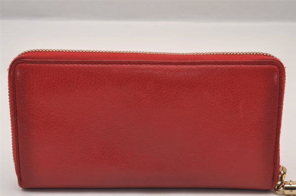 Authentic GUCCI SOHO Tassel Long Wallet Purse Leather 308004 Red 1341I