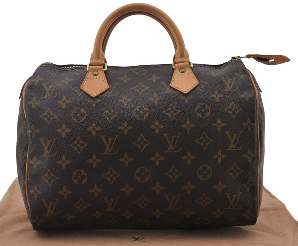 Authentic Louis Vuitton Monogram Speedy 30 Hand Boston Bag M41526 LV 1343E