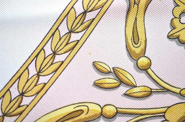 Authentic HERMES Carre 90 Scarf "LA PROMENADE DE LONGCHAMPS" Silk Pink 1343I