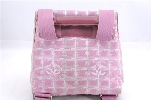 Authentic CHANEL New Travel Line 2Way Backpack Shoulder Bag Nylon Pink 1344E