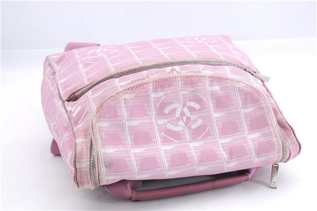 Authentic CHANEL New Travel Line 2Way Backpack Shoulder Bag Nylon Pink 1344E