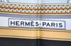 Authentic HERMES Carre 90 Scarf "GRAND APPARAT" Silk Black 1344I