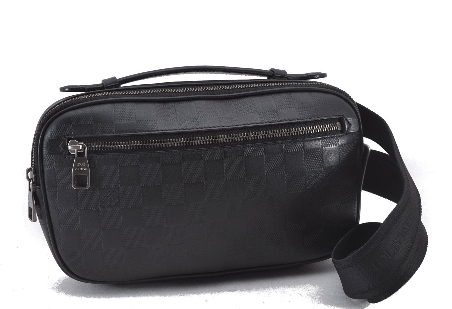 Authentic Louis Vuitton Damier Infini Ambler Bum Waist Bag Black N41288 LV 1346F