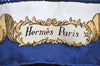 Authentic HERMES Carre 90 Scarf "LVDOVICVS MAGNVS" Silk Blue 1346I