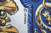 Authentic HERMES Carre 90 Scarf "LVDOVICVS MAGNVS" Silk Blue 1346I