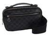 Authentic Louis Vuitton Damier Graphite Ambler Waist Body Bag N41289 LV 1347F