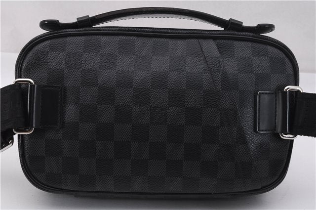 Authentic Louis Vuitton Damier Graphite Ambler Waist Body Bag N41289 LV 1347F