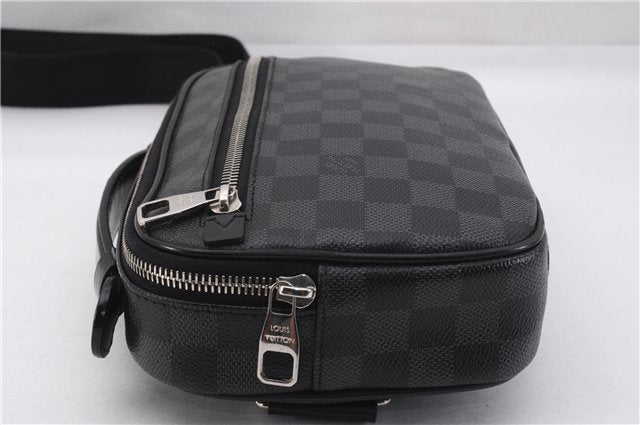 Authentic Louis Vuitton Damier Graphite Ambler Waist Body Bag N41289 LV 1347F