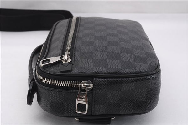 Authentic Louis Vuitton Damier Graphite Ambler Waist Body Bag N41289 LV 1347F