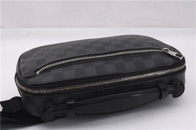 Authentic Louis Vuitton Damier Graphite Ambler Waist Body Bag N41289 LV 1347F