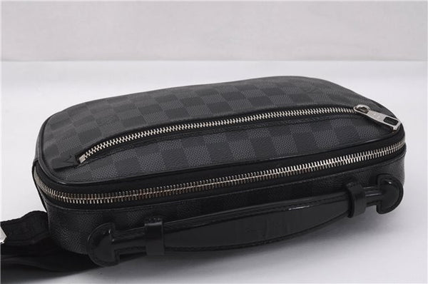 Authentic Louis Vuitton Damier Graphite Ambler Waist Body Bag N41289 LV 1347F