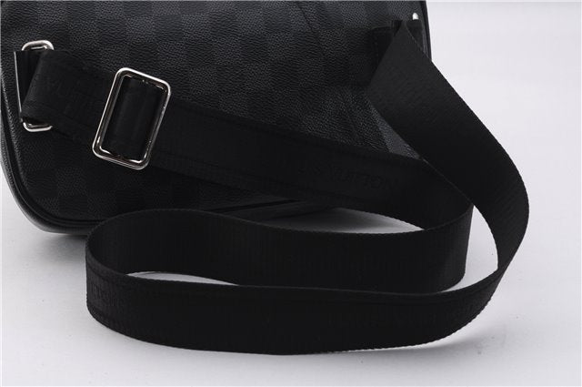 Authentic Louis Vuitton Damier Graphite Ambler Waist Body Bag N41289 LV 1347F