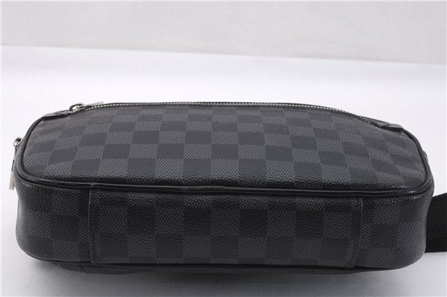 Authentic Louis Vuitton Damier Graphite Ambler Waist Body Bag N41289 LV 1347F