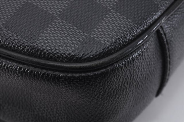 Authentic Louis Vuitton Damier Graphite Ambler Waist Body Bag N41289 LV 1347F