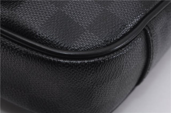 Authentic Louis Vuitton Damier Graphite Ambler Waist Body Bag N41289 LV 1347F