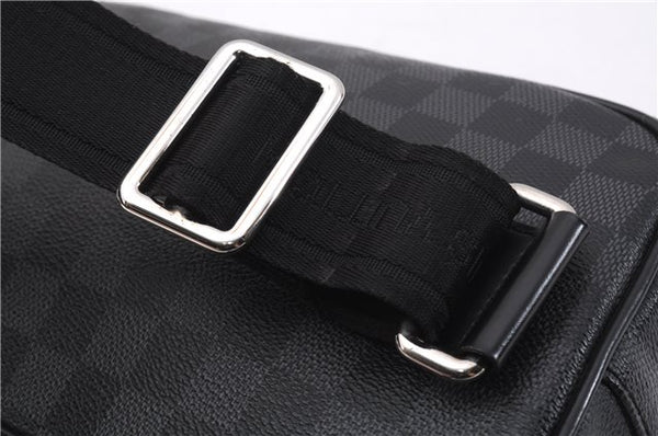 Authentic Louis Vuitton Damier Graphite Ambler Waist Body Bag N41289 LV 1347F