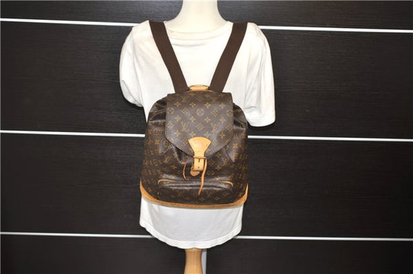 Authentic Louis Vuitton Monogram Montsouris GM Backpack M51135 LV 1348E