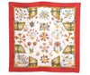 Authentic HERMES Carre 90 Scarf "Herbier de Gavarnie" Silk Red 1348I