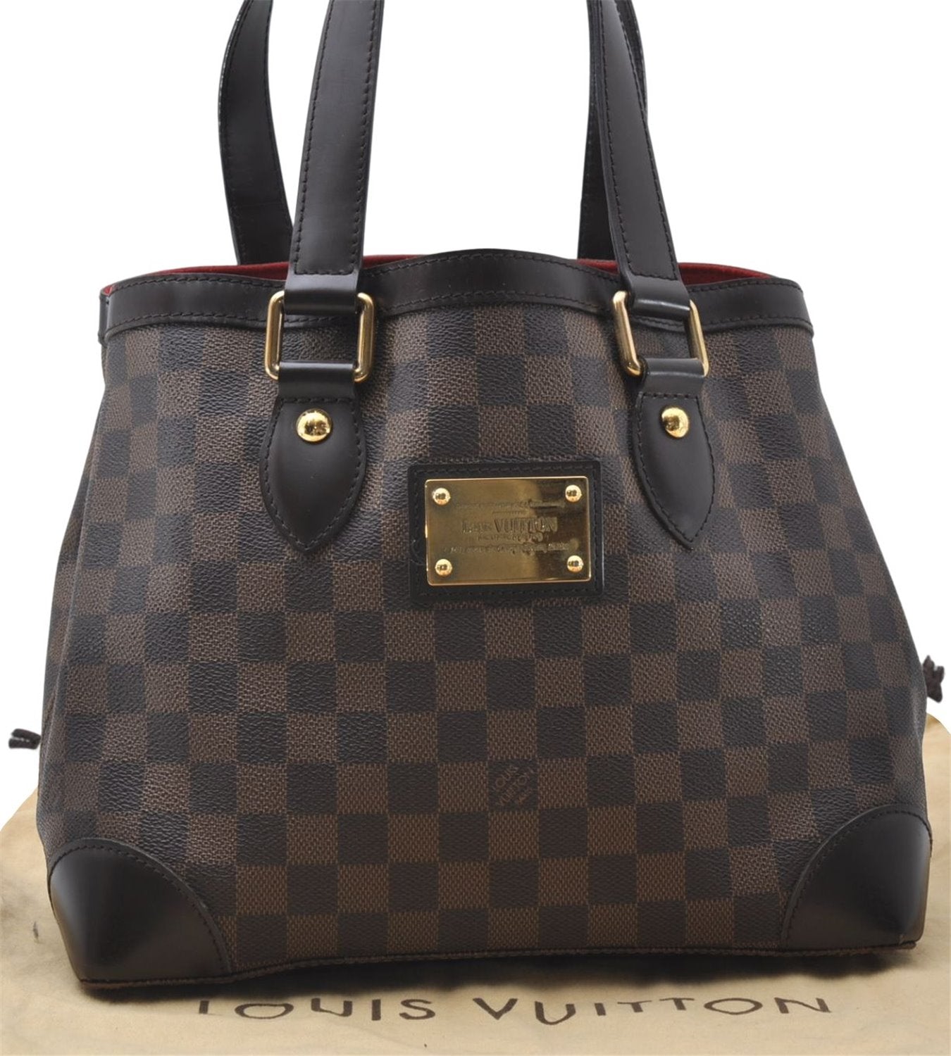 Authentic Louis Vuitton Damier Hampstead PM Shoulder Tote Bag N51205 LV 1350E