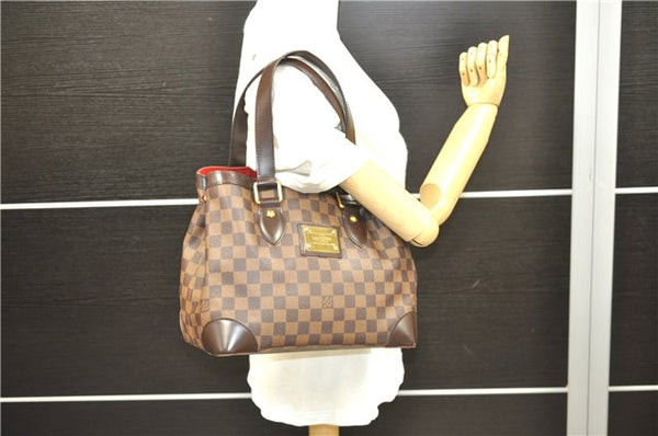 Authentic Louis Vuitton Damier Hampstead PM Shoulder Tote Bag N51205 LV 1350E