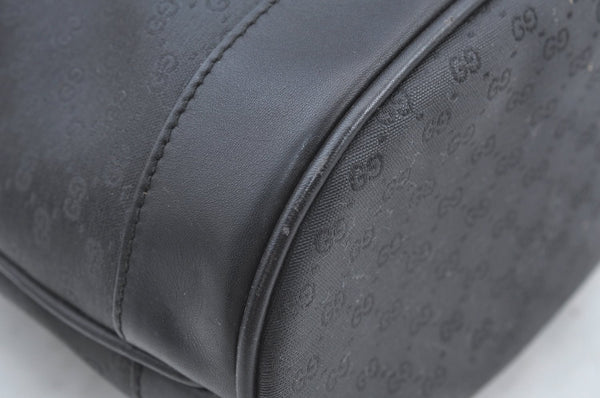 Authentic GUCCI Micro GG PVC Leather Shoulder Cross Body Bag Purse Black 1350H