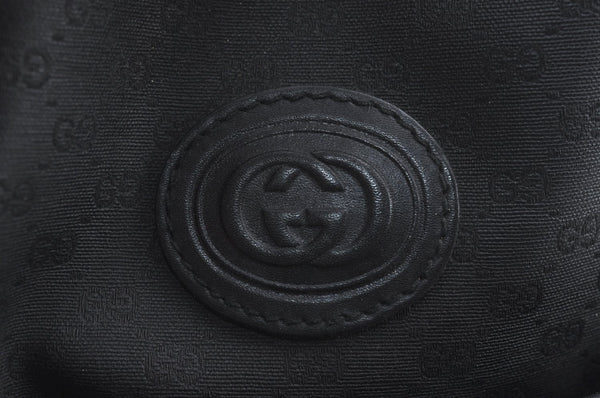 Authentic GUCCI Micro GG PVC Leather Shoulder Cross Body Bag Purse Black 1350H