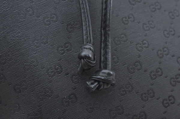 Authentic GUCCI Micro GG PVC Leather Shoulder Cross Body Bag Purse Black 1350H