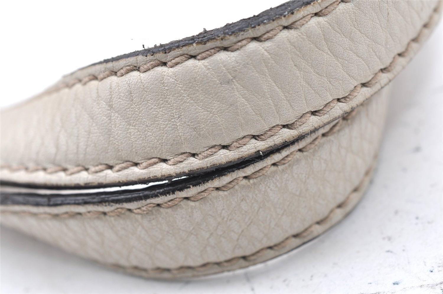 Authentic GUCCI Guccissima Shoulder Hand Tote Bag GG Leather 211937 White 1350I