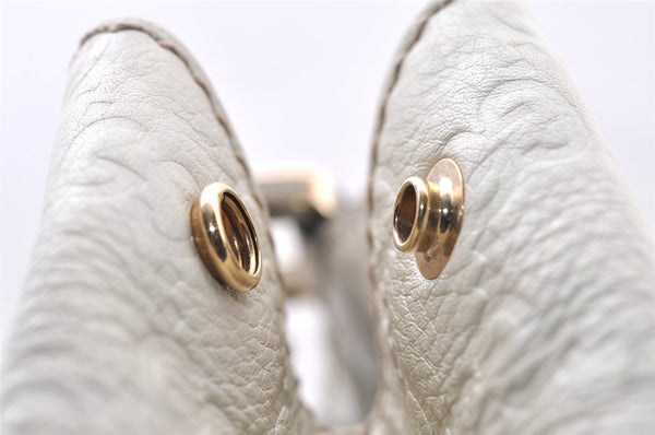 Authentic GUCCI Guccissima Shoulder Hand Tote Bag GG Leather 211937 White 1350I