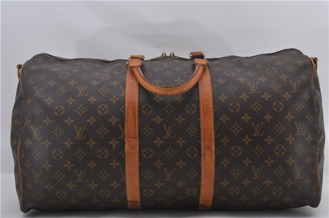 Auth Louis Vuitton Monogram Keepall Bandouliere 55 Boston Bag M41414 LV 1351E