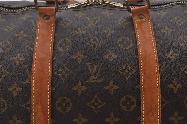 Auth Louis Vuitton Monogram Keepall Bandouliere 55 Boston Bag M41414 LV 1351E