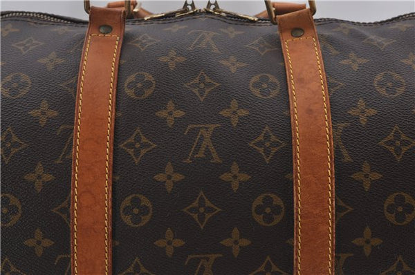 Auth Louis Vuitton Monogram Keepall Bandouliere 55 Boston Bag M41414 LV 1351E