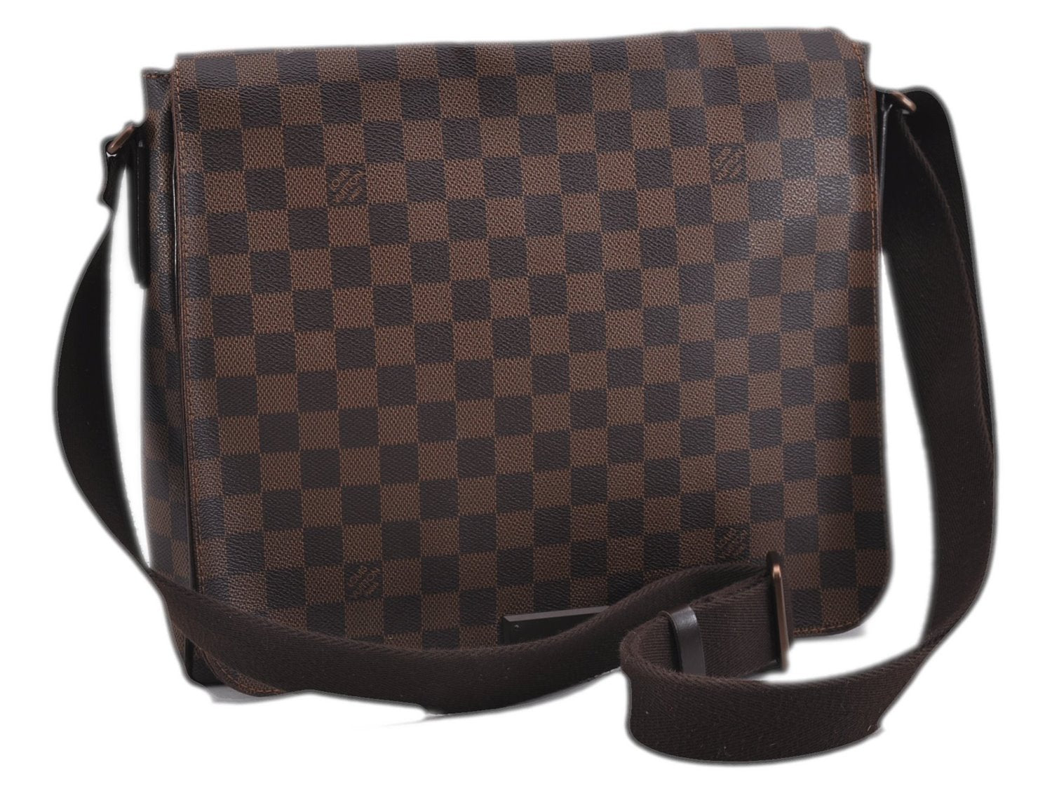 Authentic Louis Vuitton Damier District MM Shoulder Cross Bag N41212 LV 1351F