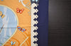 Authentic HERMES Carre 90 Scarf "VARANGUES" Silk Navy 1351I