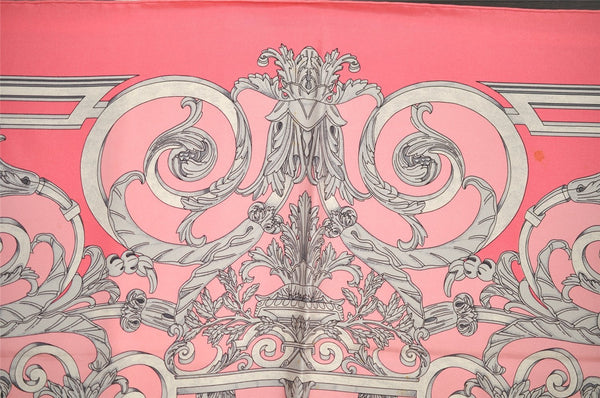 Authentic HERMES Carre 90 Scarf "LES TUILERIES" Silk Pink 1352I